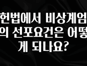 진심을 담은 헌법에서 비상계엄의 선포요건은 어떻게 되나요? 전합니다