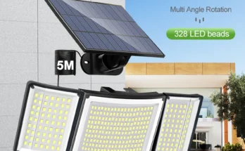 (올해 꼭 확인 소식) 348LED 태양열 램프 야외 보안 조명 모션 센서 방수 126/328LED 강력한 스포트라이트 태양열 정원 차고 군말없이 소개합니다