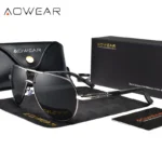 드디어 공개 AOWEAR Mens 클래식 항공 선글라스 남성 편광 된 알루미늄 레트로 태양 안경 남성 브랜드 디자이너 운전 거울 안경 전합니다