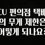 모두가 궁금해 했던 CU 편의점 택배의 무게 제한은 어떻게 되나요? 실간 리뷰