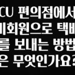 사랑을 담은 CU 편의점에서 비회원으로 택배를 보내는 방법은 무엇인가요? 잠깐 확인해보세요