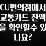 sns소식 CU편의점에서 교통카드 잔액을 확인할수 있나요? 한 번에 알려드립니다