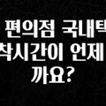 이번 달 GS 편의점 국내택배 도착시간이 언제 일까요? 리뷰가 많습니다