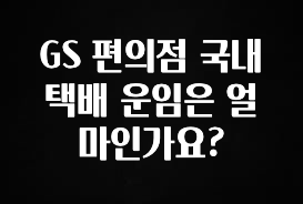 후회하지 않는 GS 편의점 국내택배 운임은 얼마인가요? 소개합니다