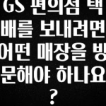 간단뉴스 GS 편의점 택배를 보내려면 어떤 매장을 방문해야 하나요? 확인해보세요