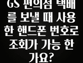 모두가 궁금했던 GS 편의점 택배를 보낼 때 사용한 핸드폰 번호로 조회가 가능 한가요? 꼭 확인해보세요