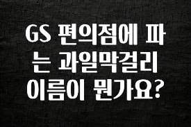 주간 핫 GS 편의점에 파는 과일막걸리 이름이 뭔가요? 궁금하신가요?