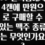 인스타 정보 GS 편의점에서 4캔에 만원으로 구매할 수 있는 맥주 종류는 무엇인가요? 클릭해보세요