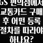 sns소식 GS 편의점에서 교통카드 구매 후 어떤 등록 절차를 따라야 하나요? 지금떳다