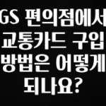 엄마아빠가 좋아하는 GS 편의점에서 교통카드 구입 방법은 어떻게 되나요? 군말없이 소개합니다