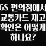 꾸준한 인기 GS 편의점에서 교통카드 재고 확인은 어떻게 하나요? 전합니다