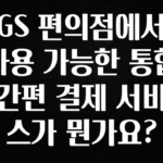간편확인 GS 편의점에서 사용 가능한 통합 간편 결제 서비스가 뭔가요? 추천드릴게요