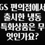 간단정보 GS 편의점에서 출시한 냉동 특화상품은 무엇인가요? 정직하게 소개해보겠습니다