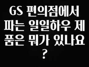 가성비 좋은 GS 편의점에서 파는 일일하우 제품은 뭐가 있나요? 알려드립니다