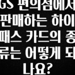 빼박 필수 GS 편의점에서 판매하는 하이패스 카드의 종류는 어떻게 되나요? 알짜배기만 골라가세요