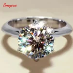 정성을 담은 Smyoue GRA 인증 1-5CT Moissanite 반지 VVS1 Lab 다이아몬드 솔리테어 반지 여성용 약혼 약속 웨딩 밴드 쥬얼리 클릭해보세요