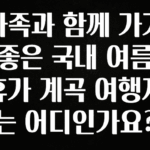 싹 다알려줌 가족과 함께 가기 좋은 국내 여름휴가 계곡 여행지는 어디인가요? 업데이트된 소식입니다