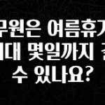 진심을 담은 공무원은 여름휴가를 최대 몇일까지 갈 수 있나요? 잠깐 확인해보세요