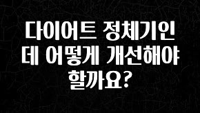 싹 다알려줌 다이어트 정체기인데 어떻게 개선해야 할까요? 실사용 후기