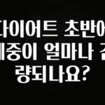 업뎃 정보 다이어트 초반에 체중이 얼마나 감량되나요? 실사용 후기