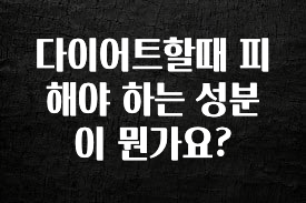주목 다이어트할때 피해야 하는 성분이 뭔가요? 요약본만 확인해보세요