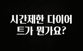 베스트 시간제한 다이어트가 뭔가요? 요약본만 확인해보세요