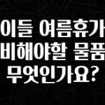 기다렸던 정보 아이들 여름휴가때 준비해야할 물품은 무엇인가요? 알짜배기만 골라가세요