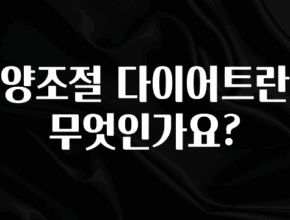 싹 다알려줌 양조절 다이어트란 무엇인가요? 관심이 뜨거운 이유 입니다