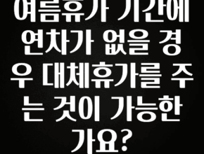 모두가 궁금했던 여름휴가 기간에 연차가 없을 경우 대체휴가를 주는 것이 가능한가요? 확인해보세요