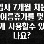 찐공개 입사 7개월 차는 여름휴가를 몇개 사용할수 있나요? 1분이면 확인가능 합니다
