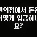 정보 쏟아짐 편의점에서 돈은 어떻게 입금하나요? 지금떳다