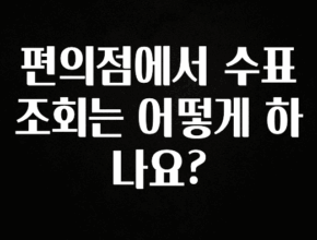 정성을 다하는 편의점에서 수표 조회는 어떻게 하나요? 최신정보