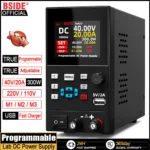 BSIDE DC 실험실 규제 전원 공급 장치 프로그래밍 가능 30V/10A 40V/20A 조정 가능한 벤치 스위치 사전 설정 전류 안정기 ON/OFF