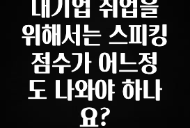역대급 라인업 대기업 취업을 위해서는 스피킹 점수가 어느정도 나와야 하나요? 30초면 확인 가능합니다
