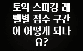 품절이 임박한 토익 스피킹 레벨별 점수 구간이 어떻게 되나요? 최신정보