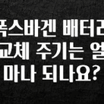 빠르게 확인 하세요! 폭스바겐 배터리 교체 주기는 얼마나 되나요? 클릭해보세요
