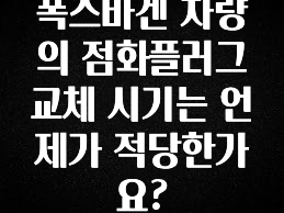 요즘 이게 유행 폭스바겐 차량의 점화플러그 교체 시기는 언제가 적당한가요? 좋은 정보