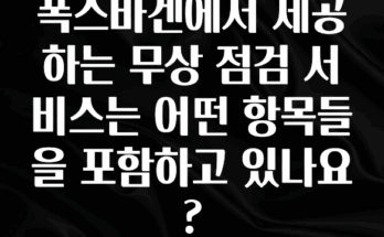 실시간 반응 터진 폭스바겐에서 제공하는 무상 점검 서비스는 어떤 항목들을 포함하고 있나요? 확인하시죠
