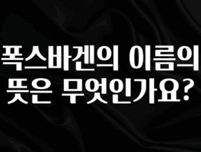 진심이 담긴 폭스바겐의 이름의 뜻은 무엇인가요? 전합니다