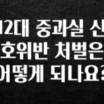 엄마아빠가 좋아하는 12대 중과실 신호위반 처벌은 어떻게 되나요? 주목하고 계십니다