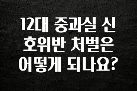 엄마아빠가 좋아하는 12대 중과실 신호위반 처벌은 어떻게 되나요? 주목하고 계십니다