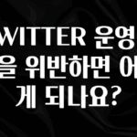 이번 달 TWITTER 운영원칙을 위반하면 어떻게 되나요? 아주 좋은 정보입니다