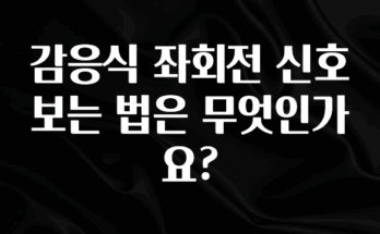 모두가 궁금했던 감응식 좌회전 신호 보는 법은 무엇인가요? 정직하게 소개해보겠습니다