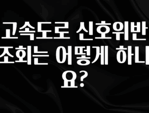 사랑을 담은 고속도로 신호위반 조회는 어떻게 하나요? 리뷰가 많습니다