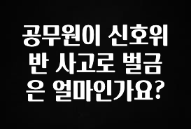 공감주의 공무원이 신호위반 사고로 벌금은 얼마인가요? 확인 부탁드립니다