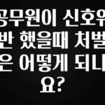 바로 확인가능한 공무원이 신호위반 했을때 처벌은 어떻게 되나요? 알려드릴게요