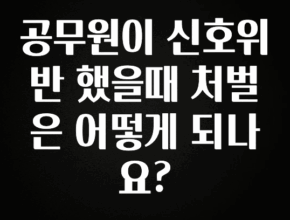 바로 확인가능한 공무원이 신호위반 했을때 처벌은 어떻게 되나요? 알려드릴게요