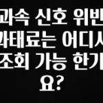 간편확인 과속 신호 위반 과태료는 어디서 조회 가능 한가요? 확인 부탁드립니다