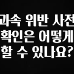 엄마아빠가 좋아하는 과속 위반 사전 확인은 어떻게 할 수 있나요? 리뷰가 많습니다