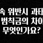 혜자소식 떳다 과속 위반시 과태료와 범칙금의 차이는 무엇인가요? 한 번에 알려드립니다